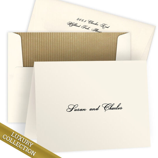 Luxury Kristine Folded Note Card Collection - Raised Ink